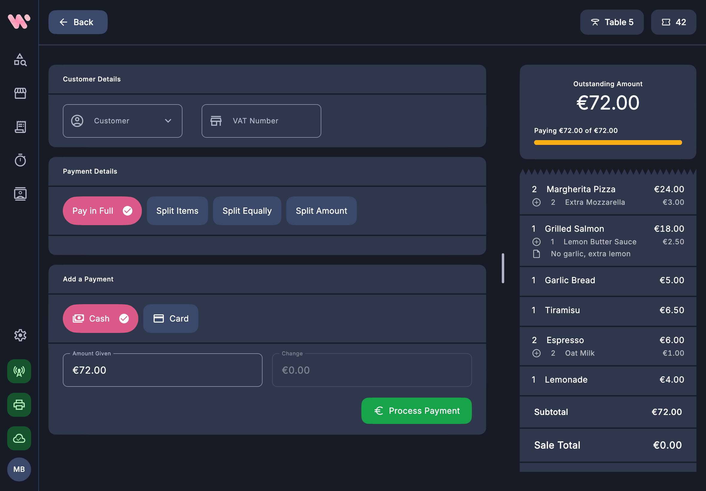 Twine POS payment screen