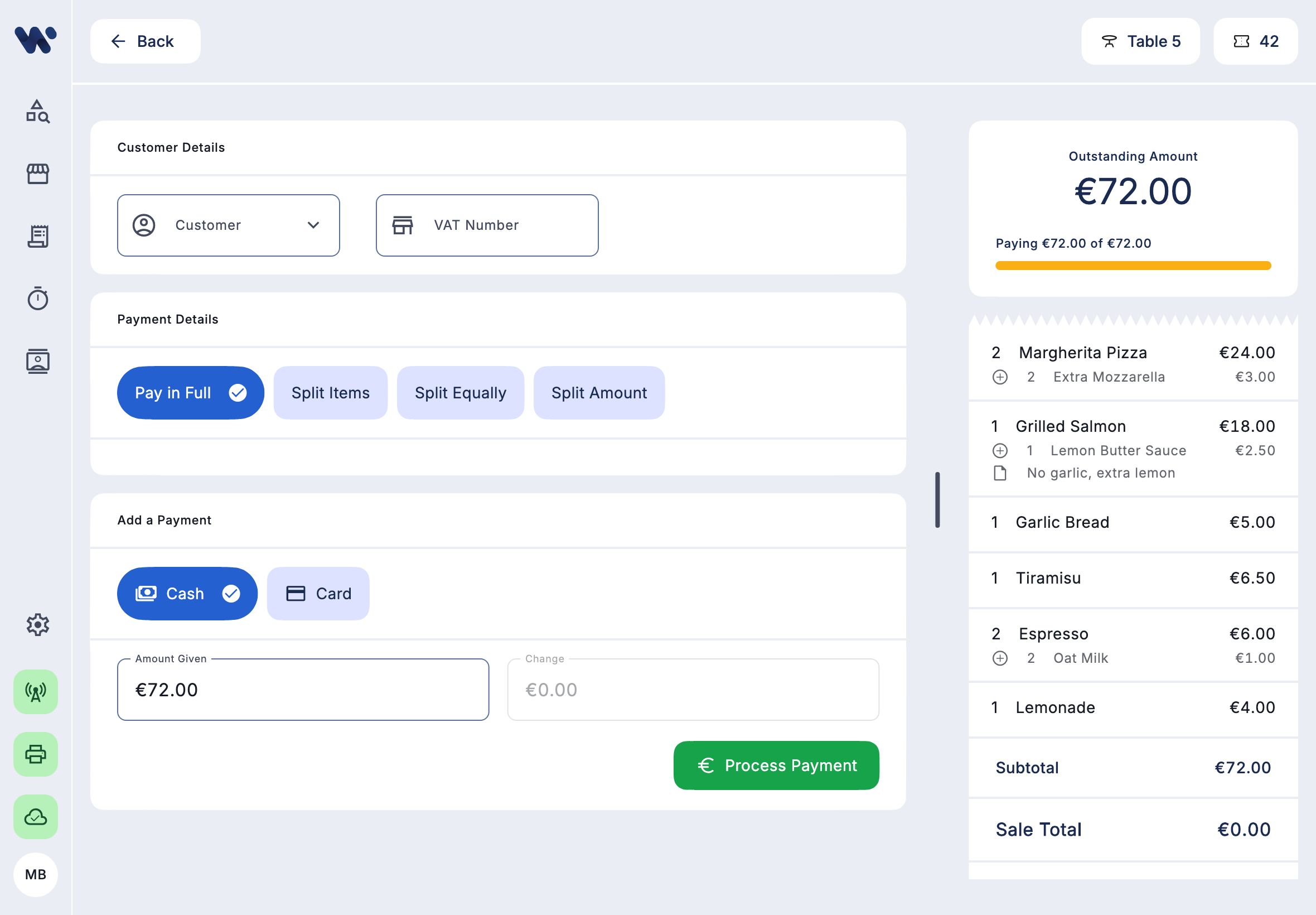 Twine POS payment screen
