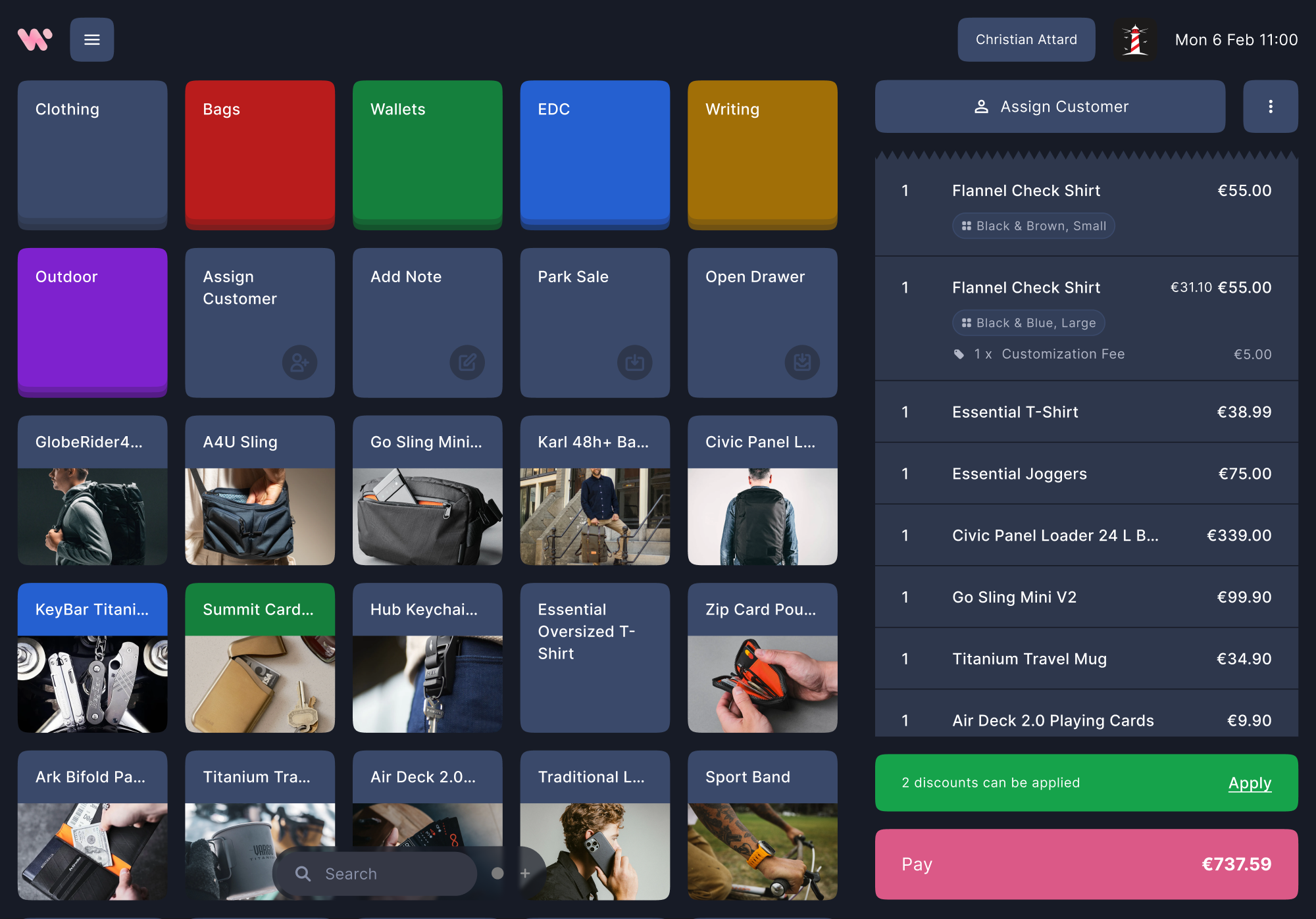 Twine POS checkout interface